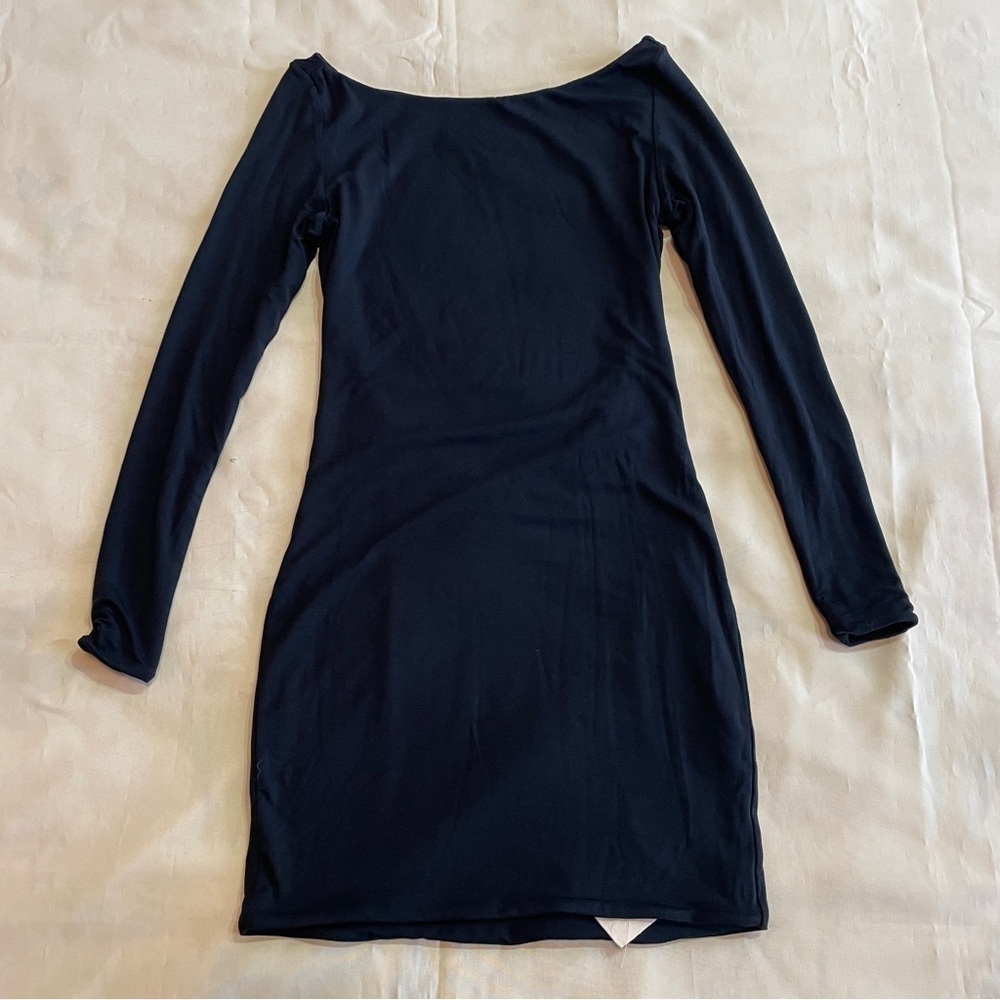 NEW! Ser.O.Ya- Black Backless Long Sleeve Mini Siobhan Dress Size Small - Picture 3 of 11